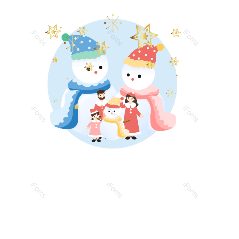雪人图片,圆形元素,圣诞节PNG,小孩免抠素材